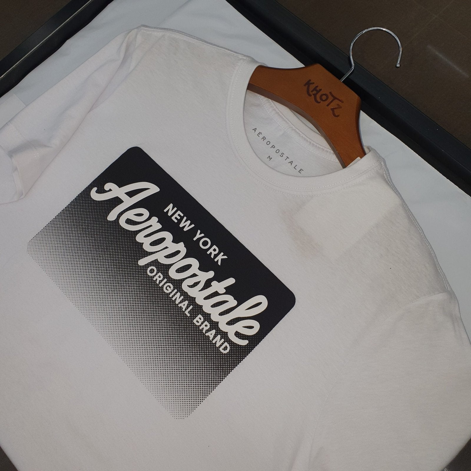 Camiseta Aeropostale Masculina Branca Logo Emborrachado
