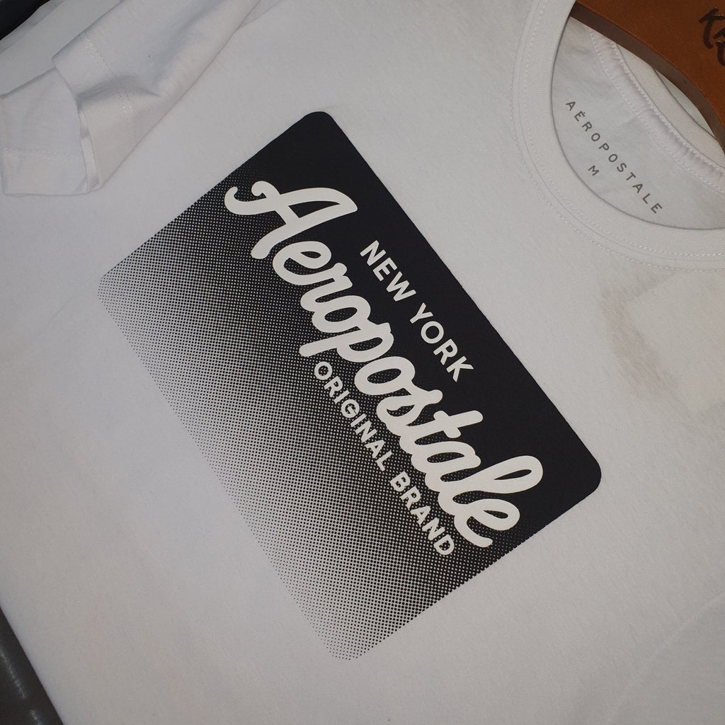Camiseta Aeropostale Masculina Branca Logo Emborrachado