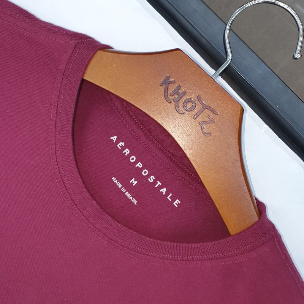 Camiseta Aeropostale Masculina Bordô Estampa Vertical NY
