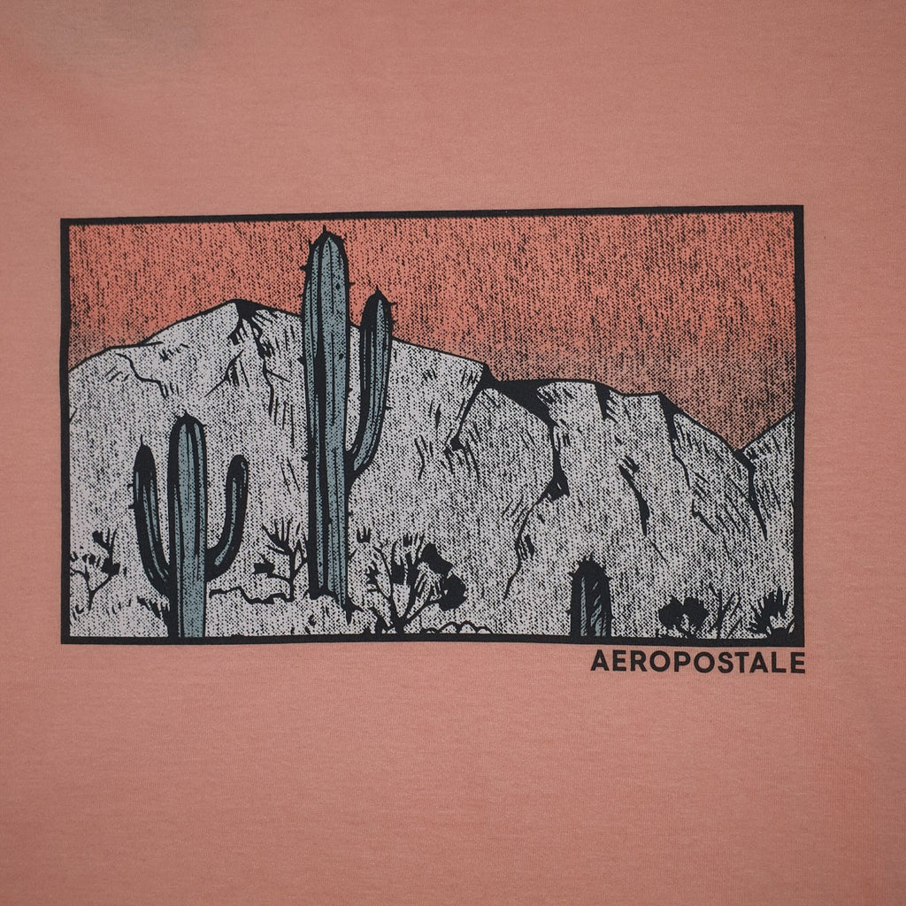Camiseta Aeropostale Masculina Salmão Estampa Cactus