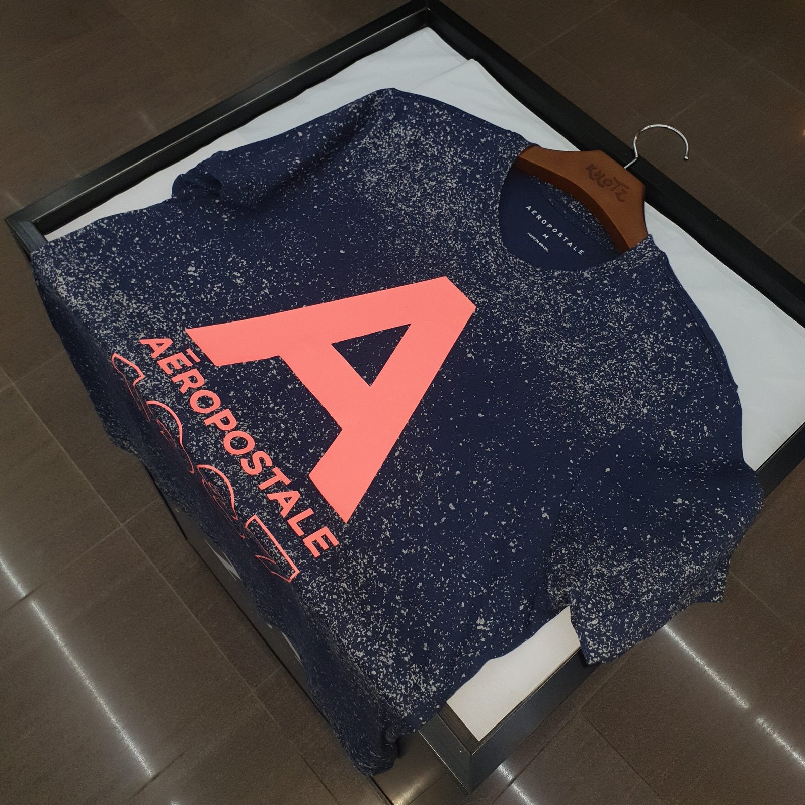 Camiseta Aeropostale Masculina Azul Galáxia Estampa Rosê