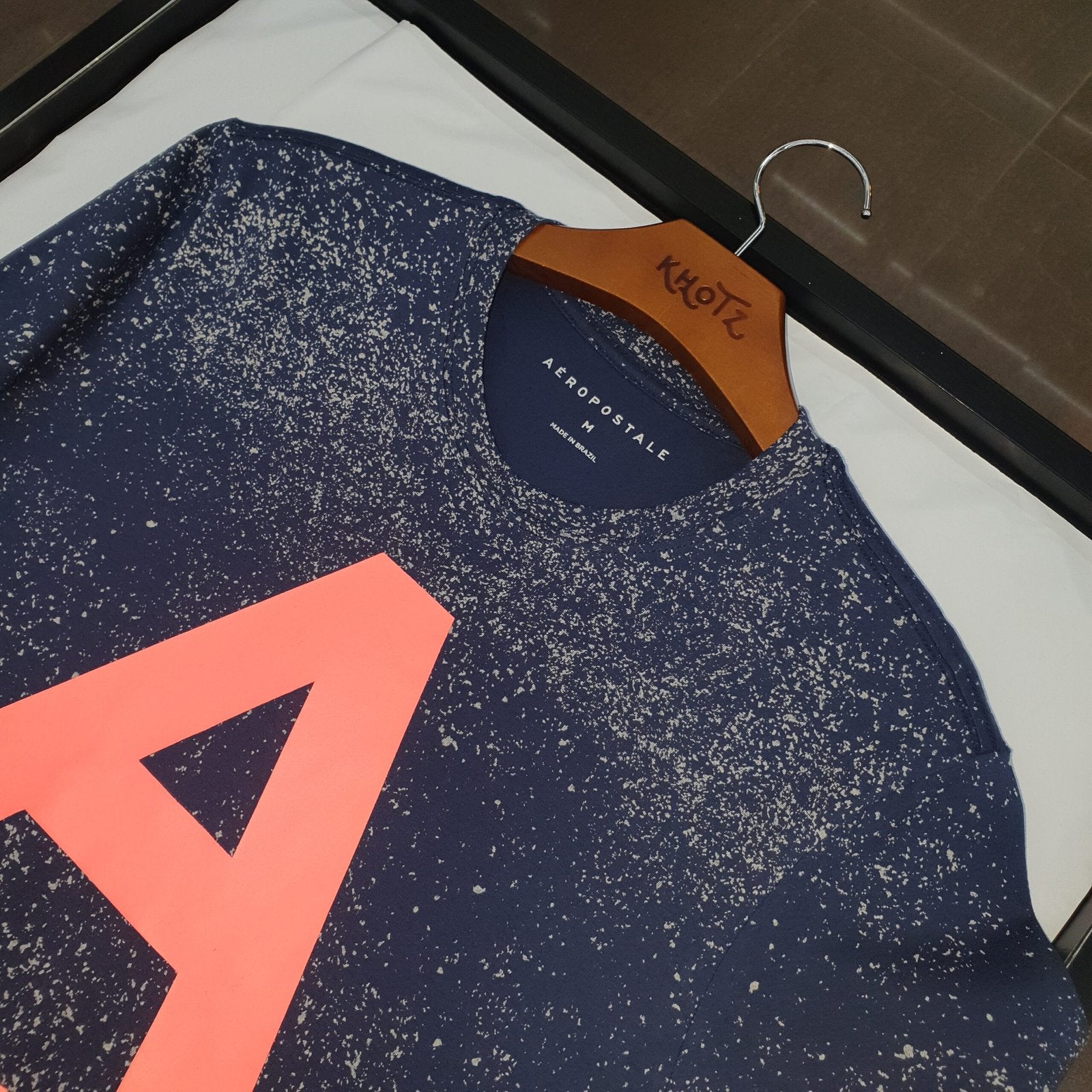 Camiseta Aeropostale Masculina Azul Galáxia Estampa Rosê