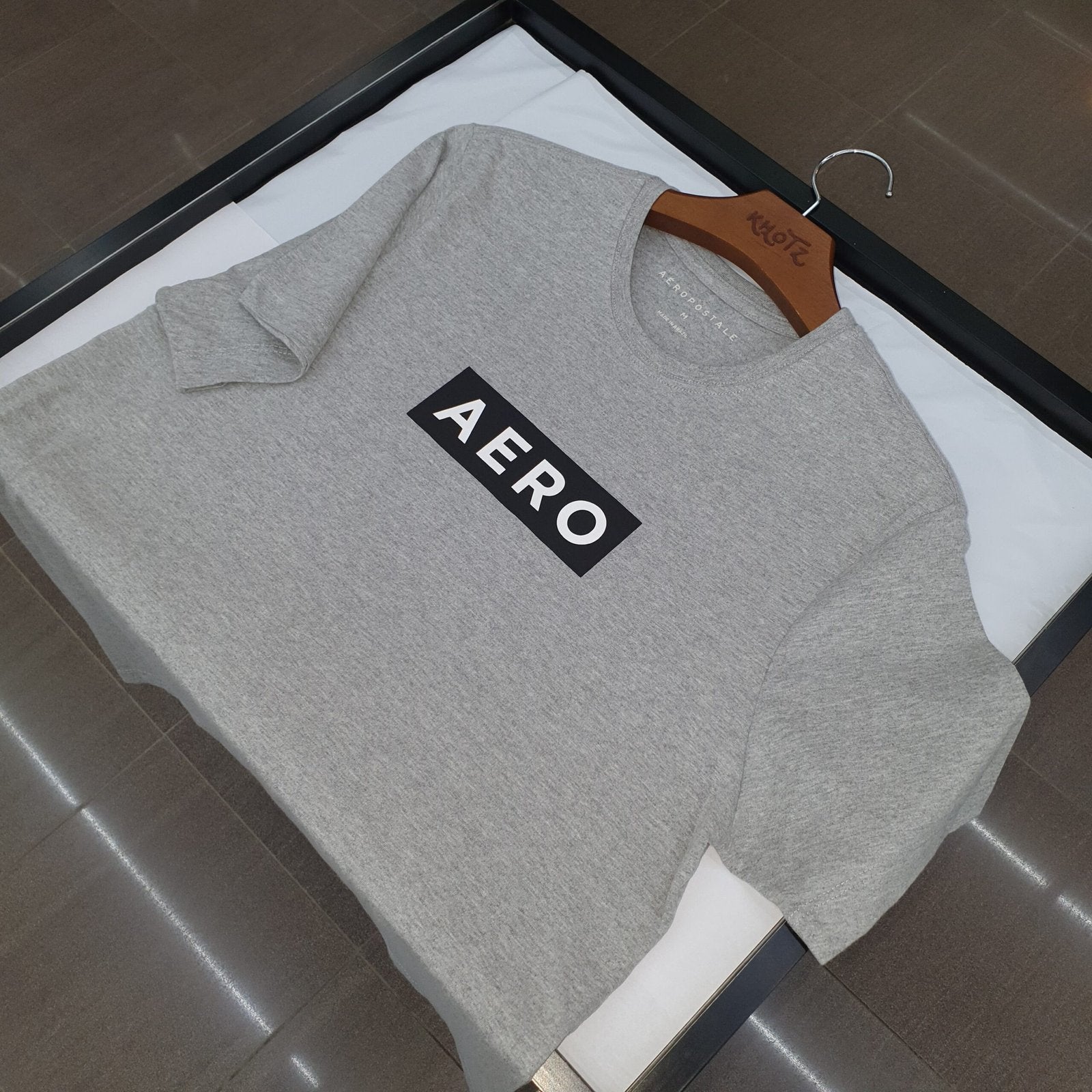 Camiseta Aeropostale Masculina Cinza Estampa Clássica