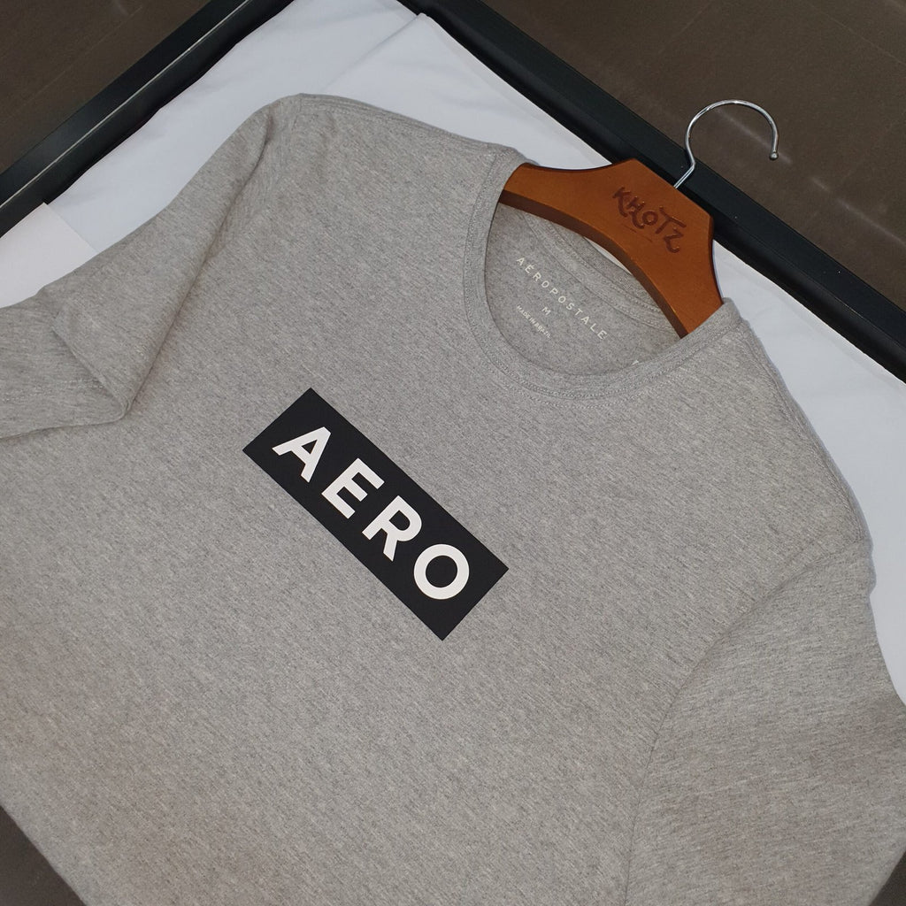 Camiseta Aeropostale Masculina Cinza Estampa Clássica