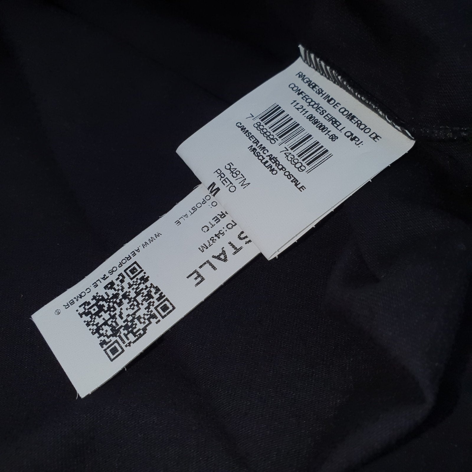 Camiseta Aeropostale Masculina Preta Estampa Vertical NY