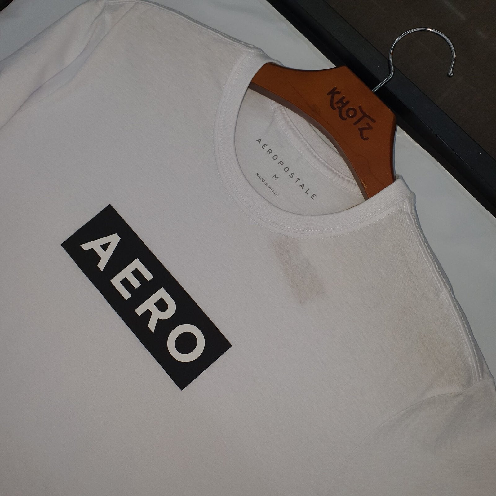 Camiseta Aeropostale Masculina Branca Estampa Clássica