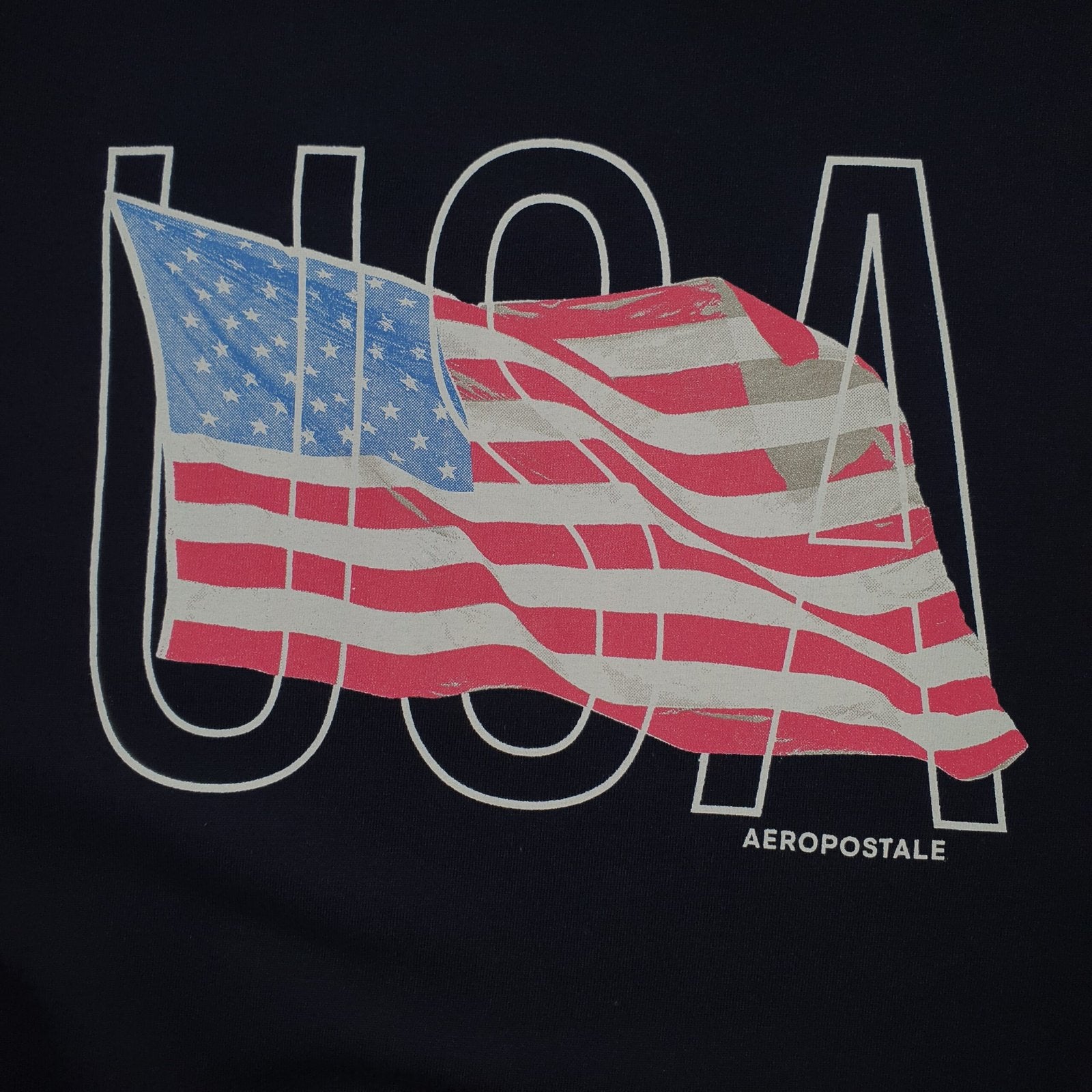 Camiseta Aeropostale Masculina Azul Marinho Estampa USA