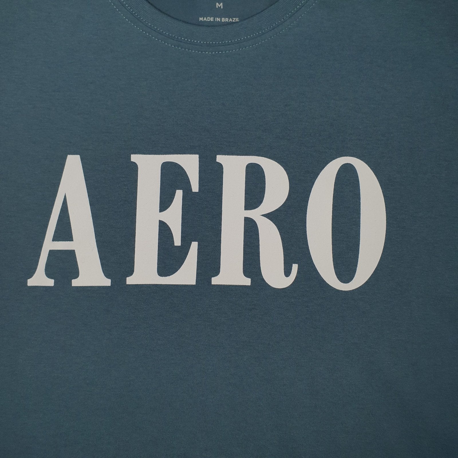 Camiseta Aeropostale Masculina Azul Cinzento Estampa Branca