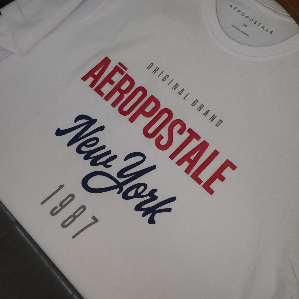 Camiseta Aeropostale Masculina Branca Estampa New York