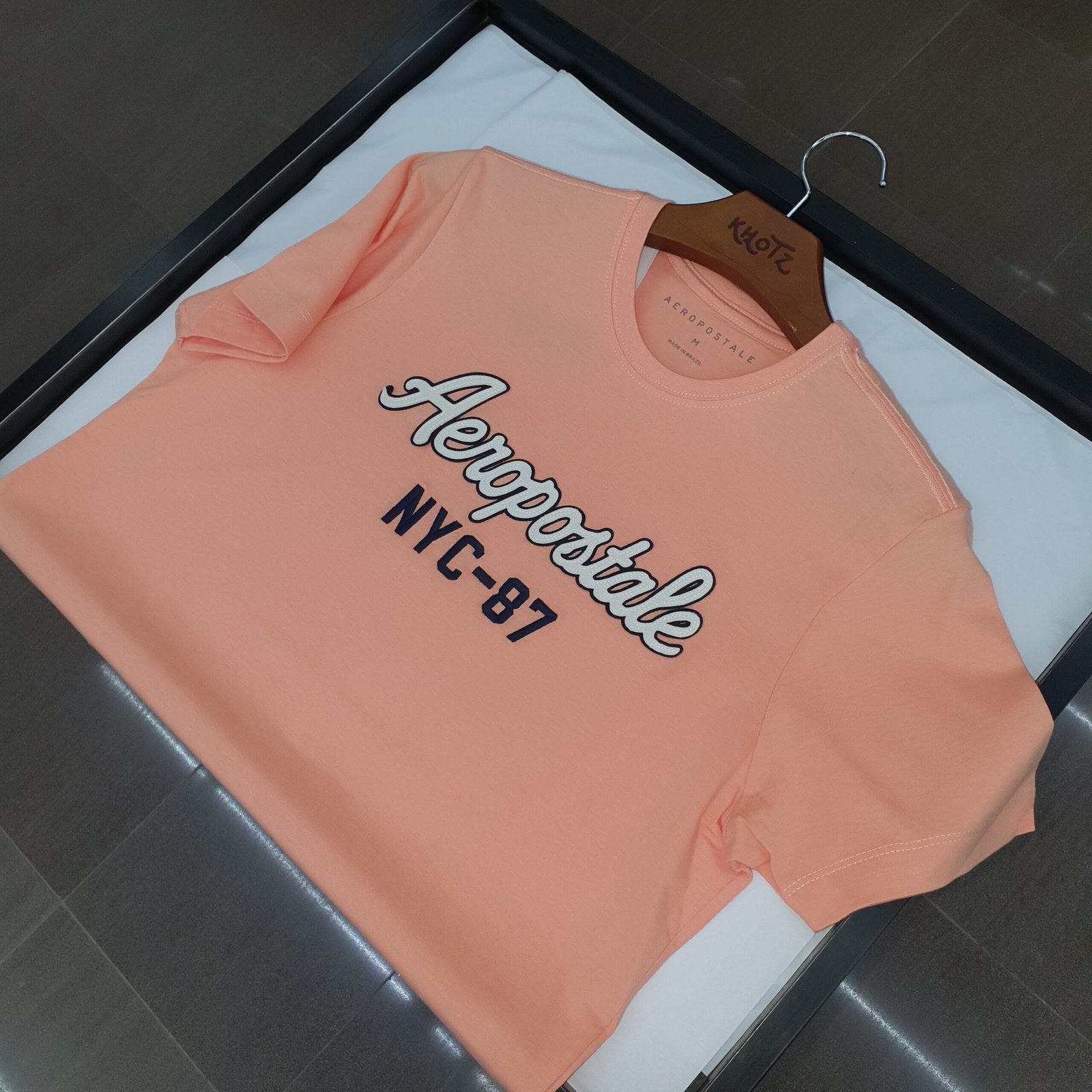 Camiseta Aeropostale Masculina Coral Estampa NYC 87