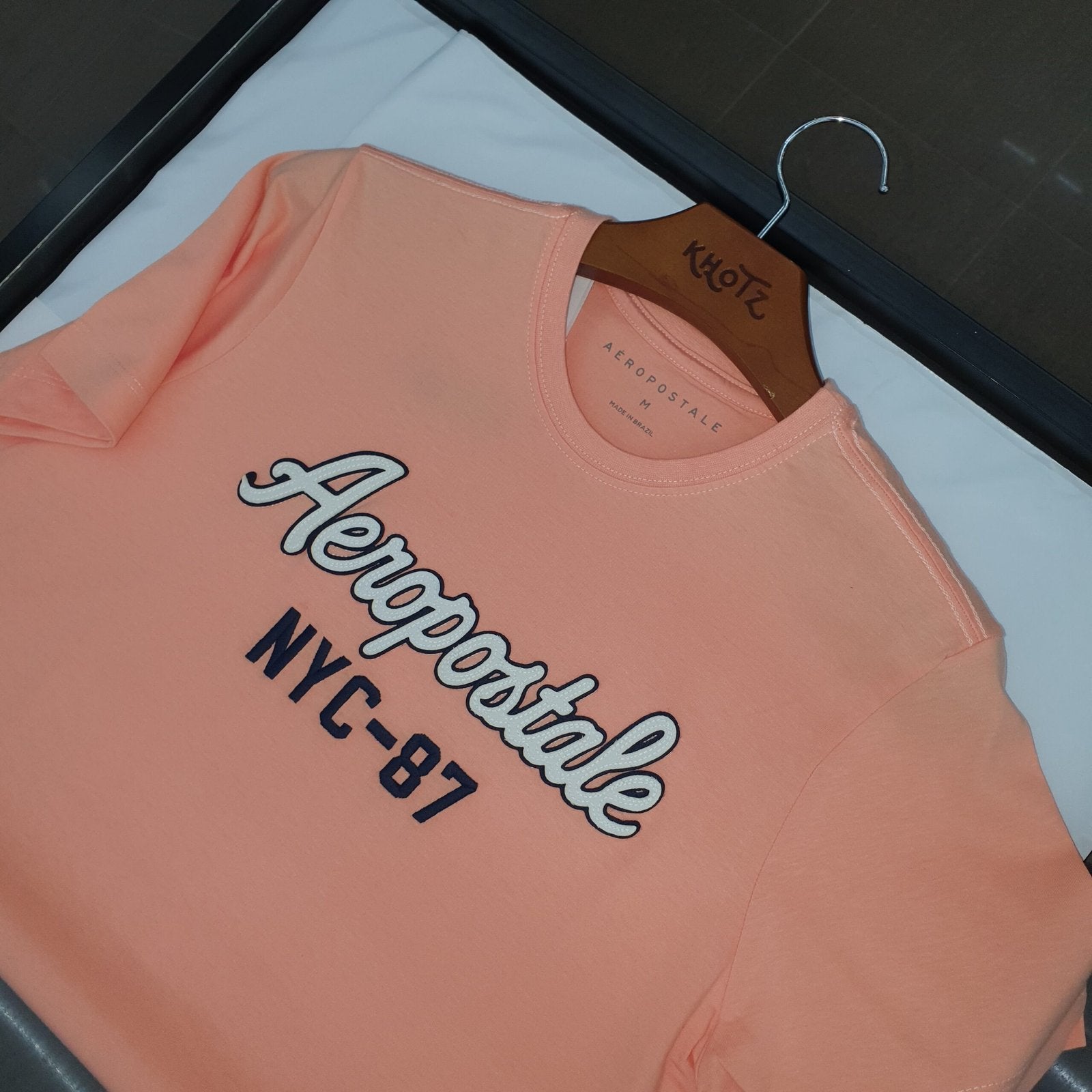Camiseta Aeropostale Masculina Coral Estampa NYC 87
