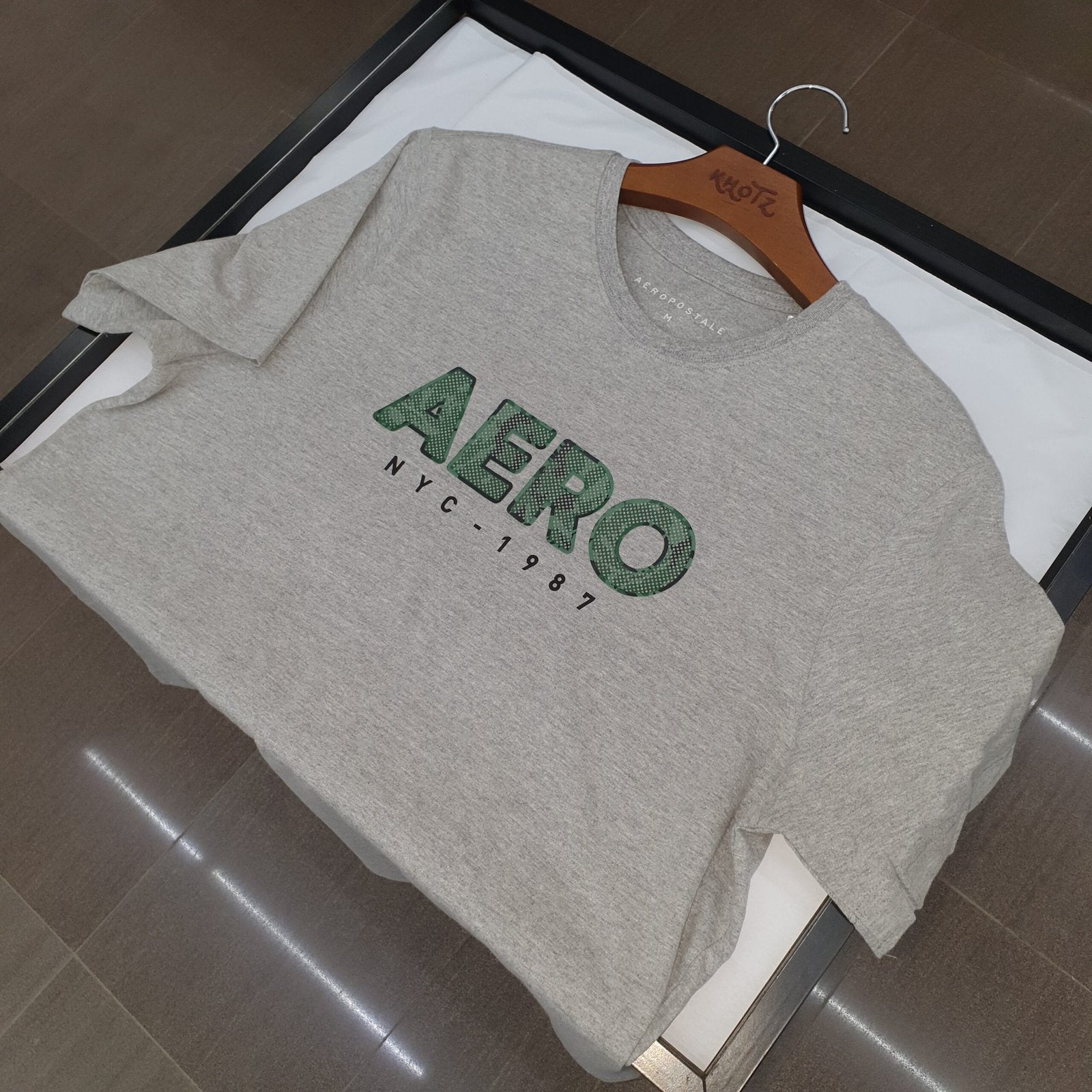 Camiseta Aeropostale Masculina Cinza Estampa Camuflada