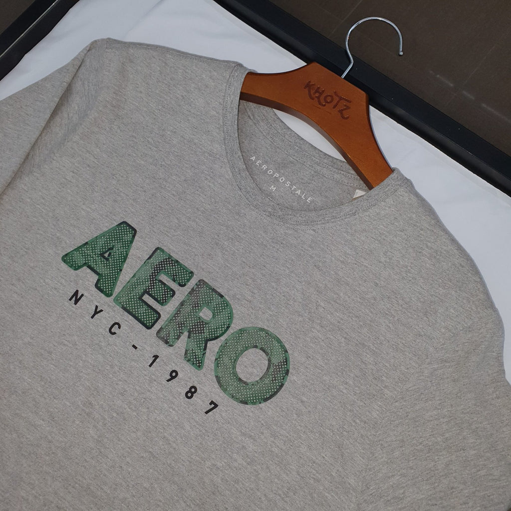 Camiseta Aeropostale Masculina Cinza Estampa Camuflada
