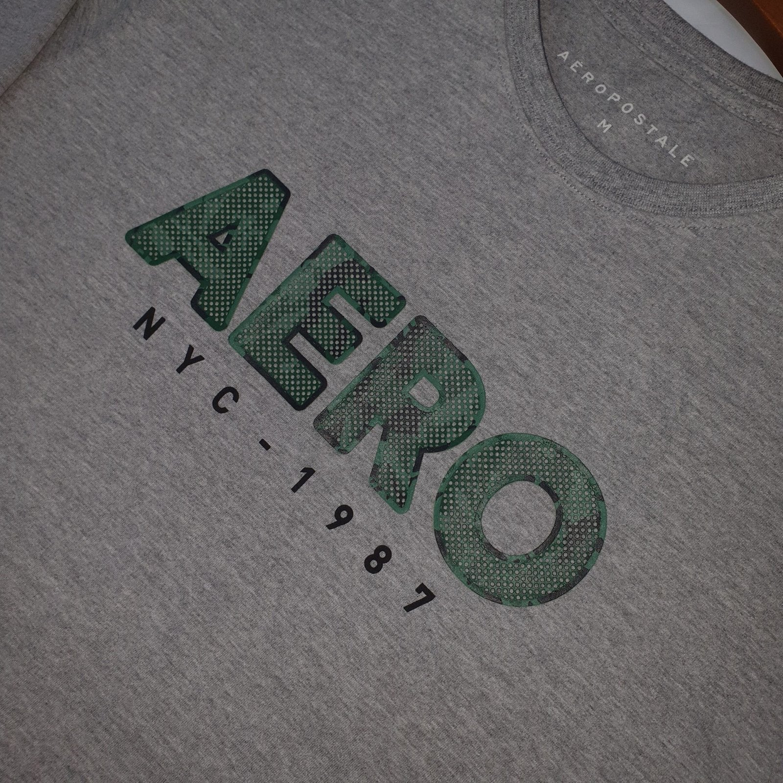 Camiseta Aeropostale Masculina Cinza Estampa Camuflada