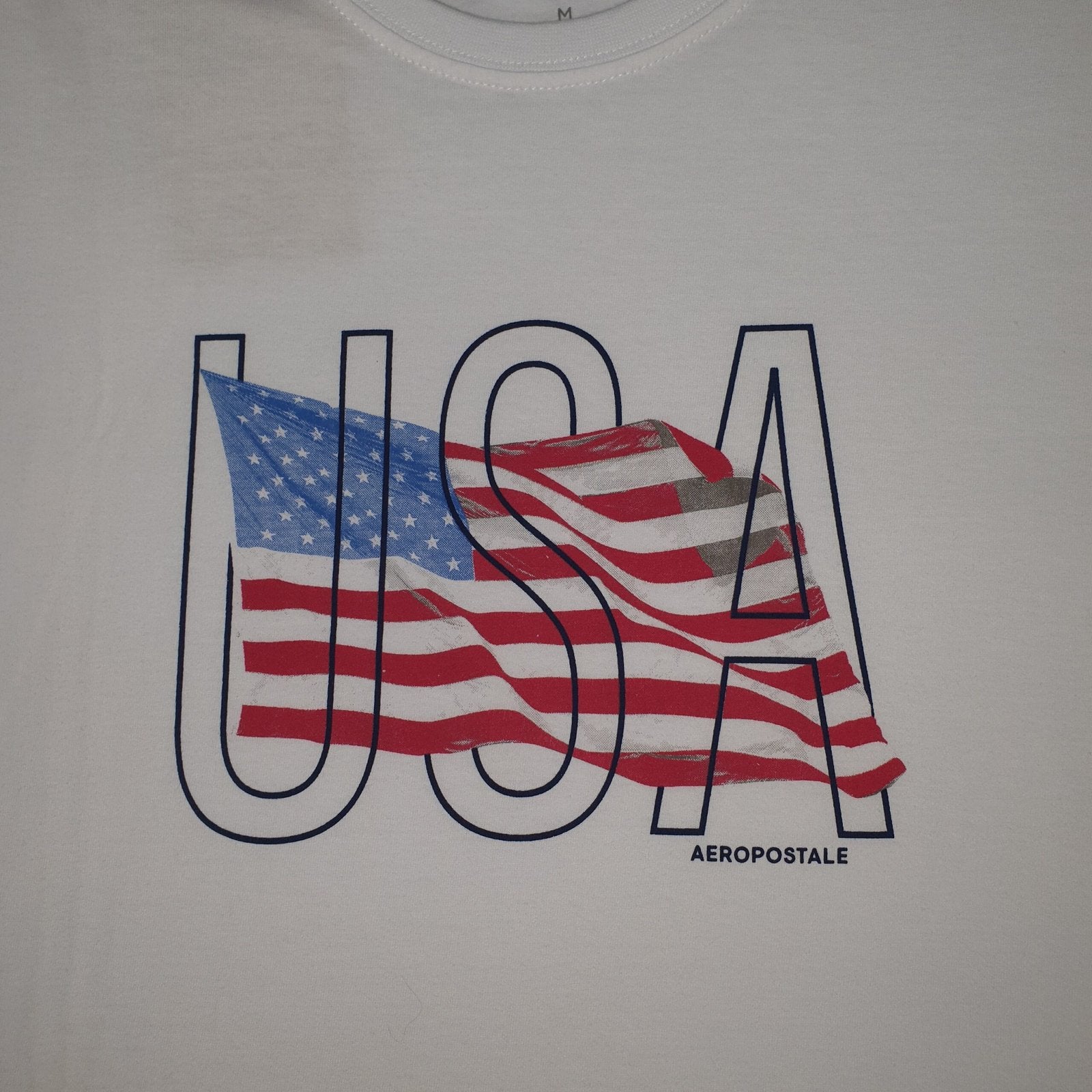 Camiseta Aeropostale Masculina Branca Estampa USA