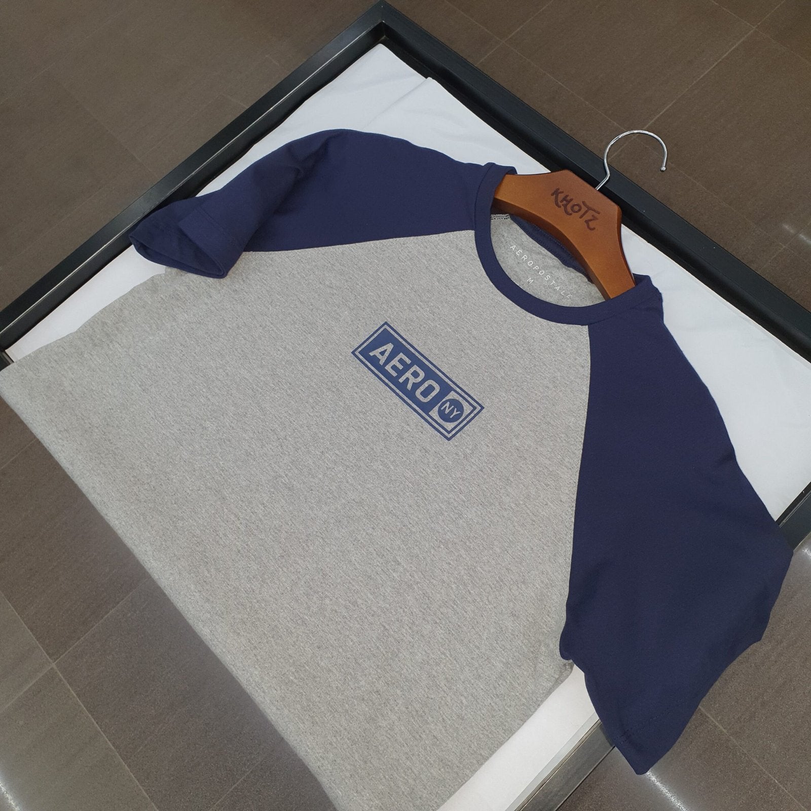 Camiseta Aeropostale Masculina Cinza Multicolor Estampa Clássica