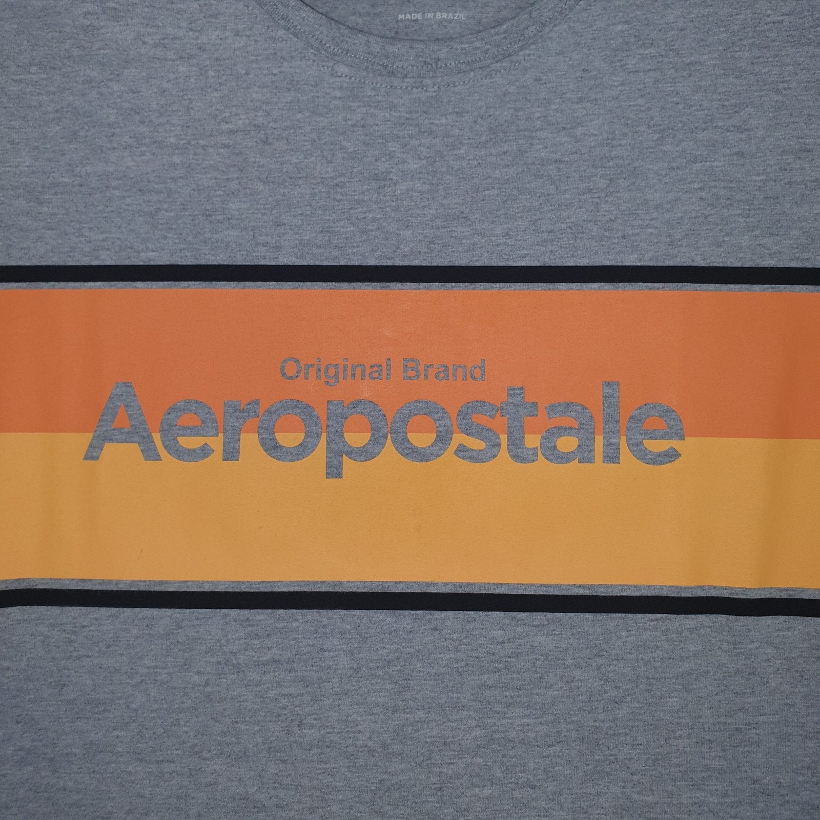 Camiseta Aeropostale Masculina Cinza Gelo Estampa Centralizada