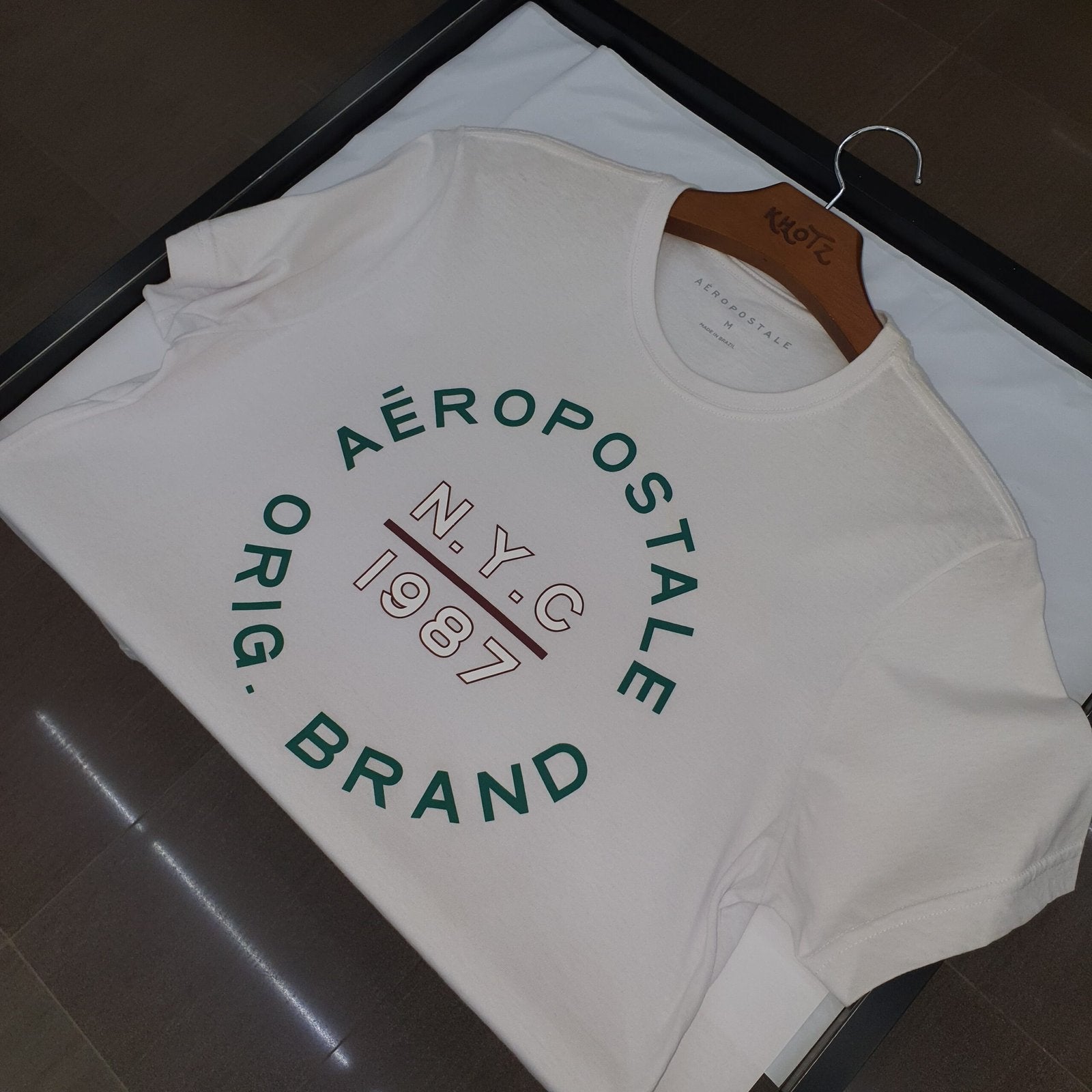 Camiseta Aeropostale Masculina Branca Estampa NYC 1987