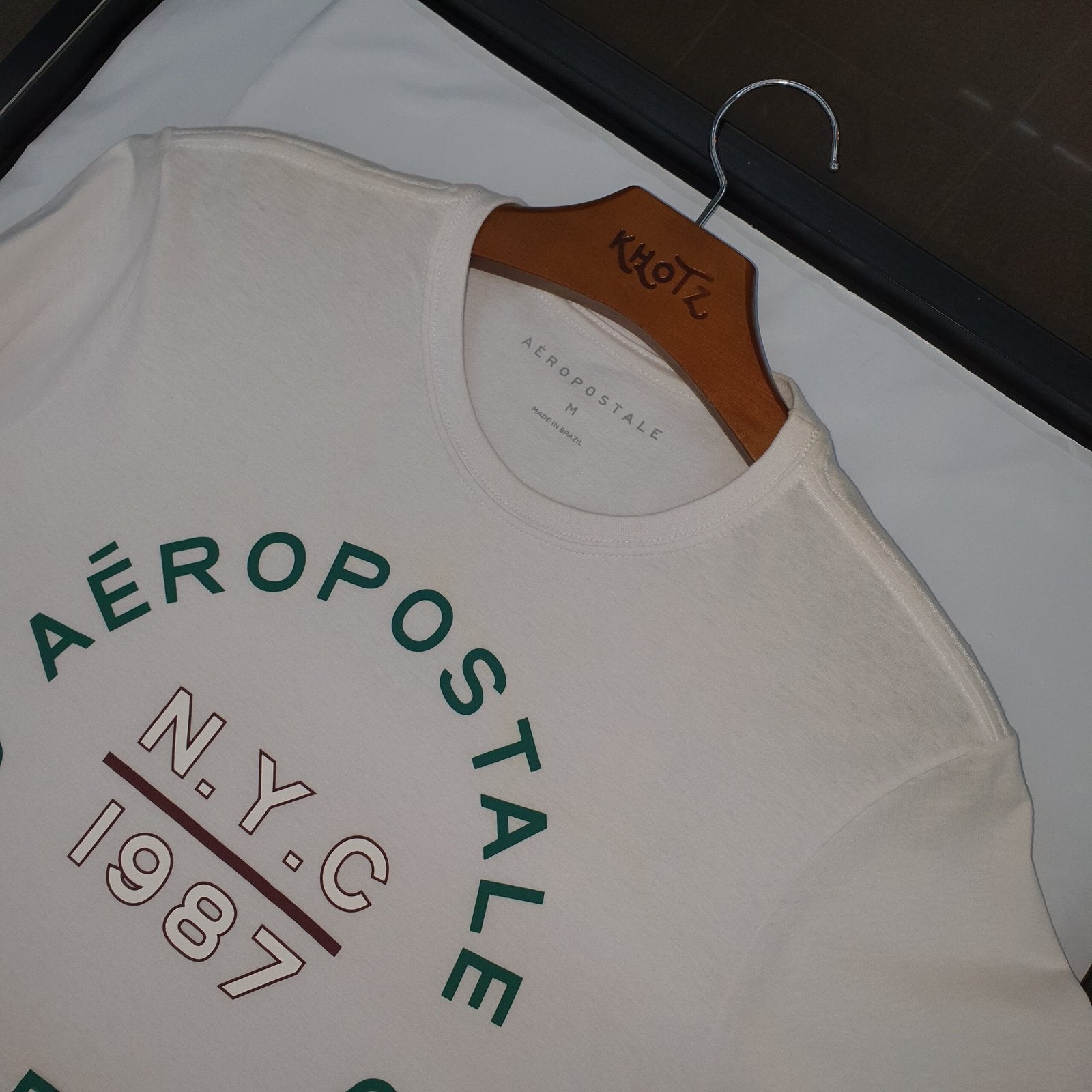 Camiseta Aeropostale Masculina Branca Estampa NYC 1987