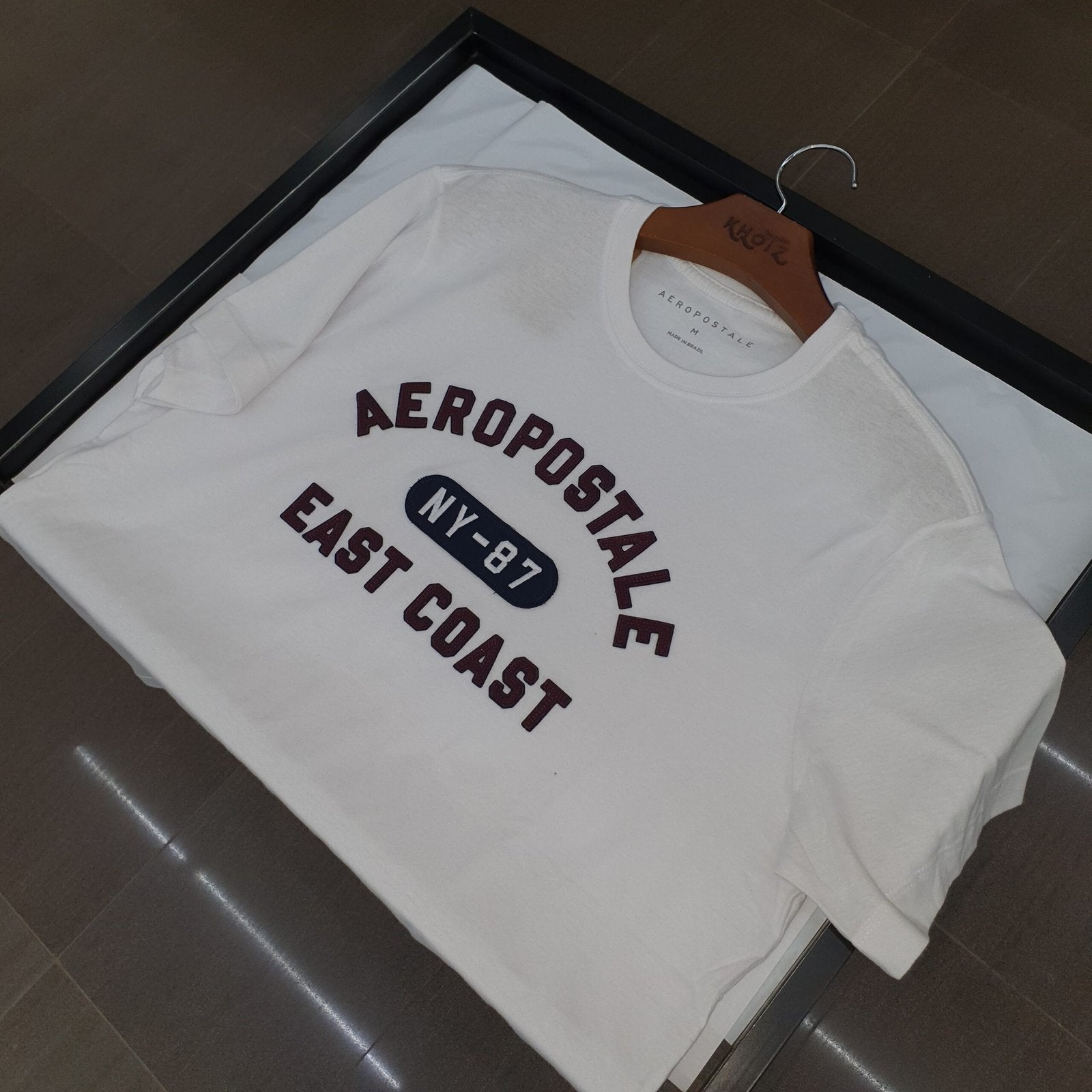 Camiseta Aeropostale Masculina Branca Estampa NY 87