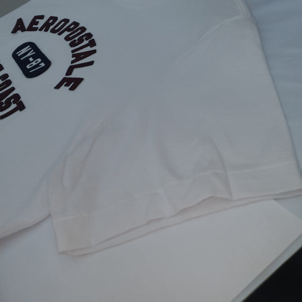 Camiseta Aeropostale Masculina Branca Estampa NY 87