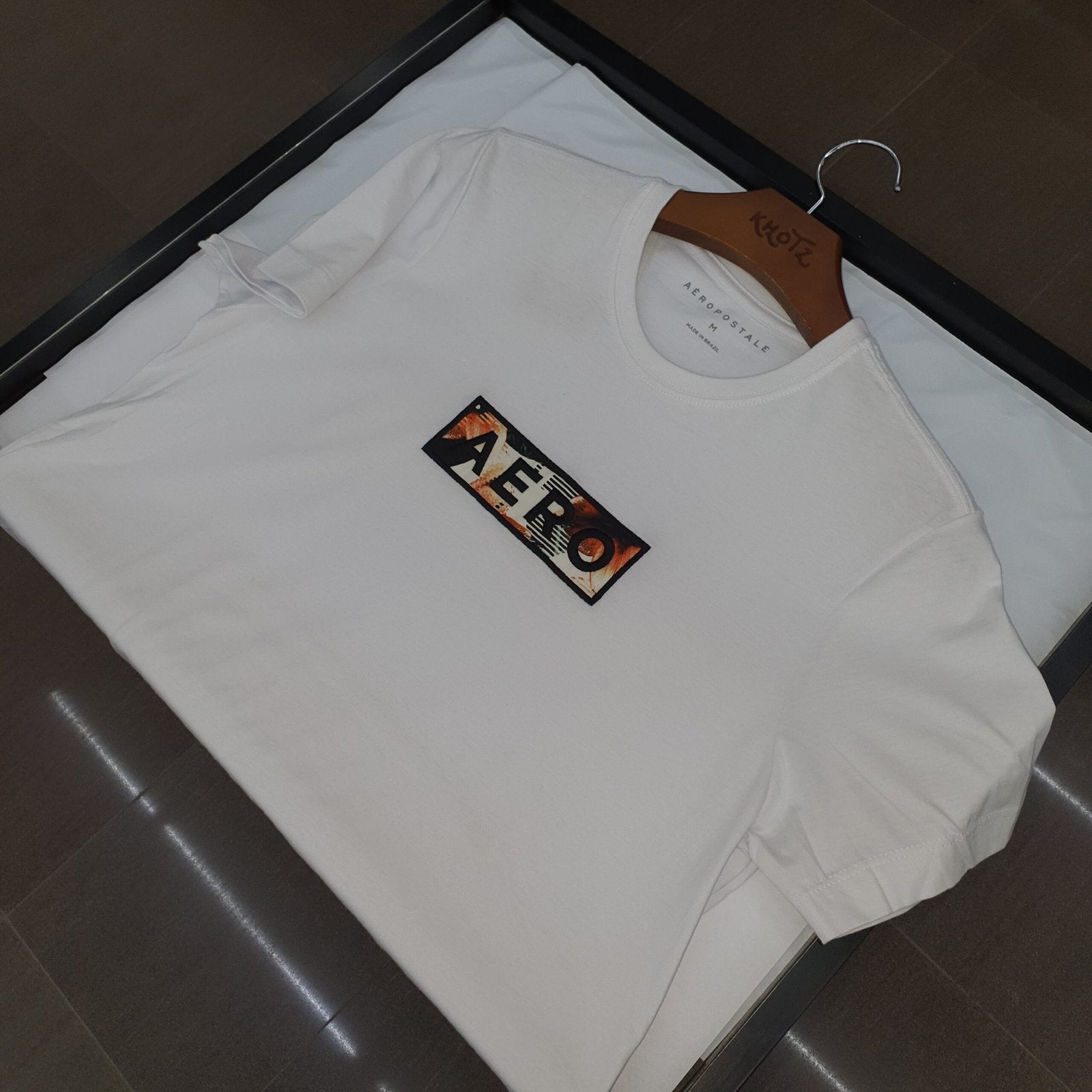 Camiseta Aeropostale Masculina Branca Estampa Cores