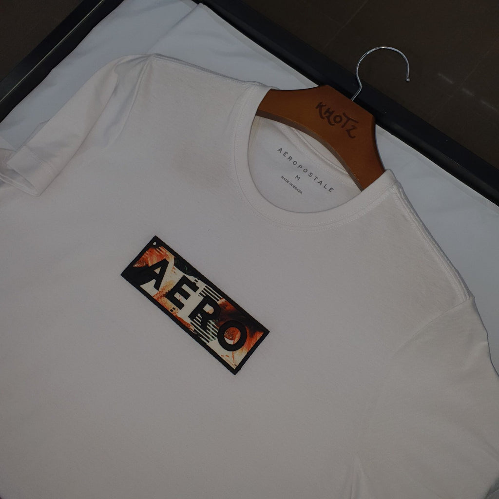 Camiseta Aeropostale Masculina Branca Estampa Cores
