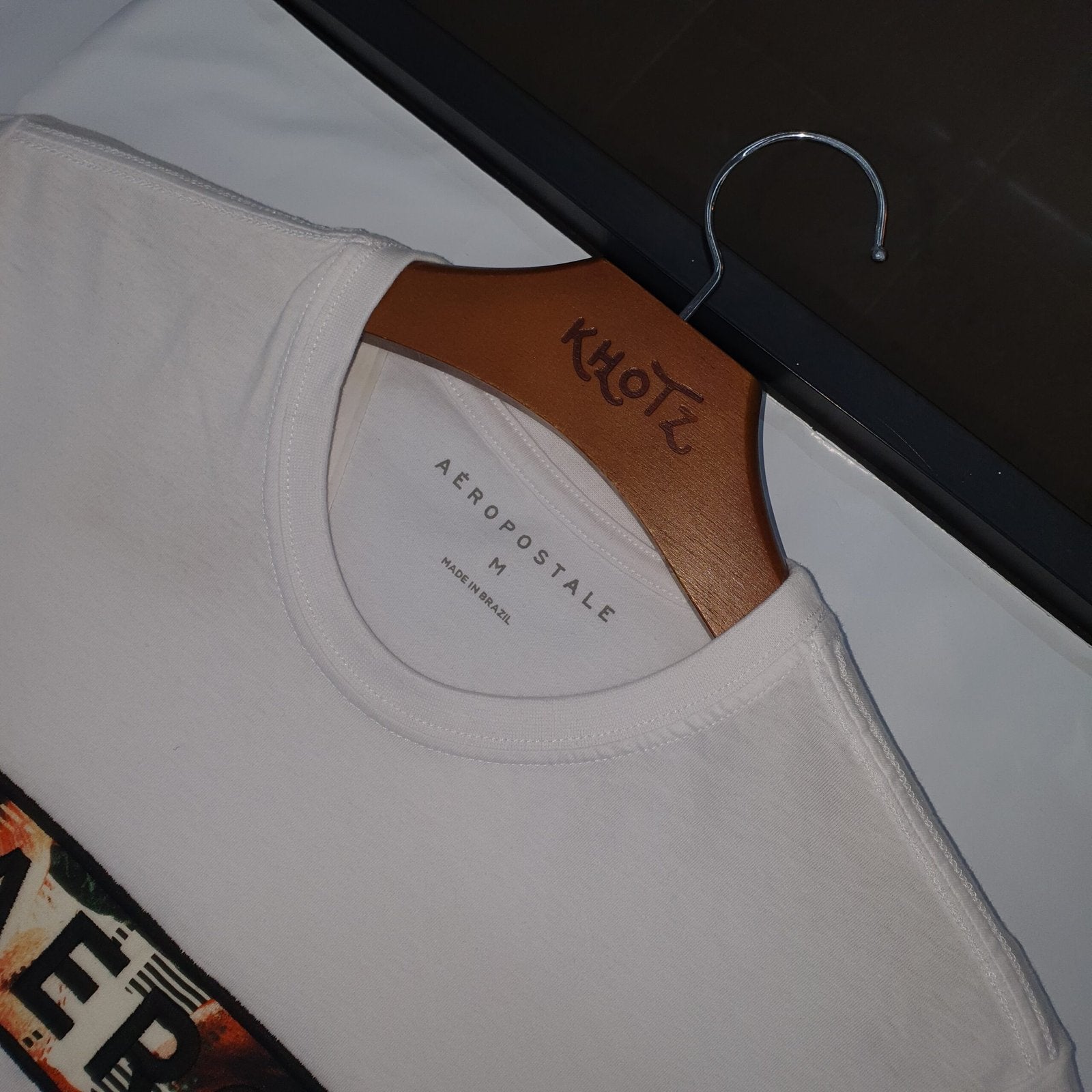 Camiseta Aeropostale Masculina Branca Estampa Cores