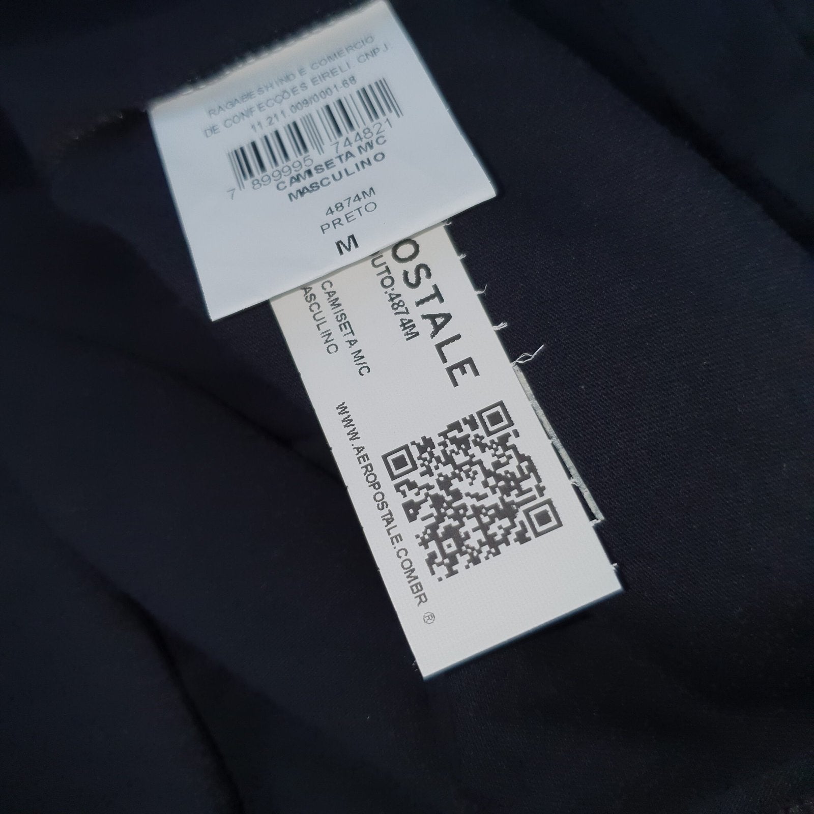 Camiseta Aeropostale Masculina Preta Estampa Alto Relevo