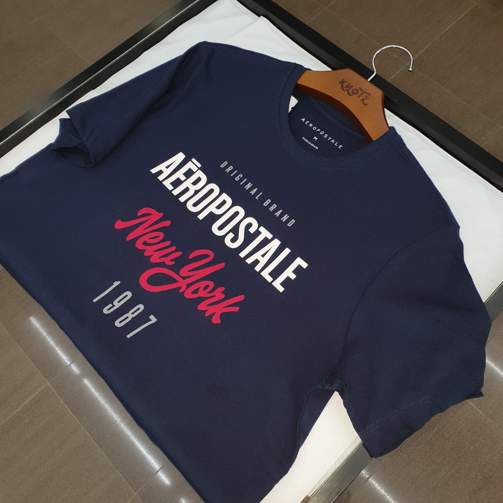 Camiseta Aeropostale Masculina Azul Marinho Estampa New York
