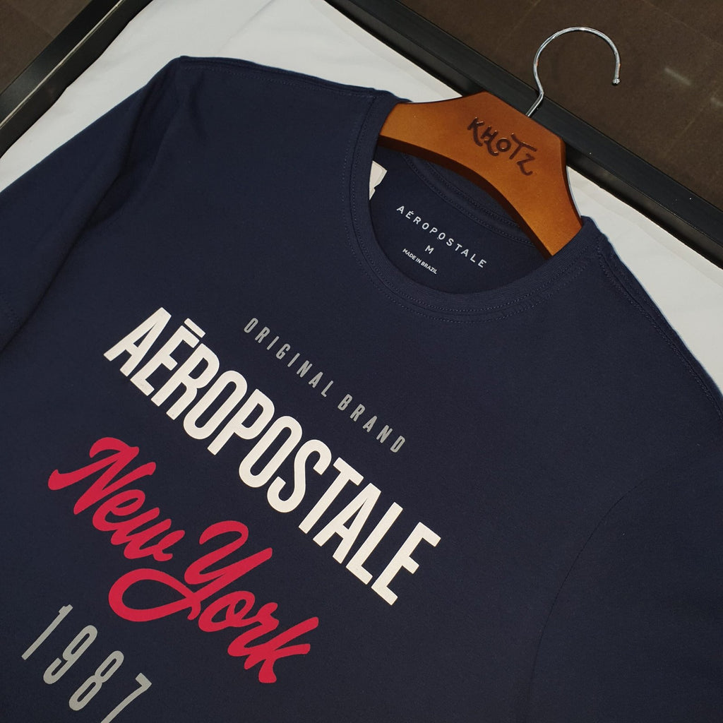 Camiseta Aeropostale Masculina Azul Marinho Estampa New York