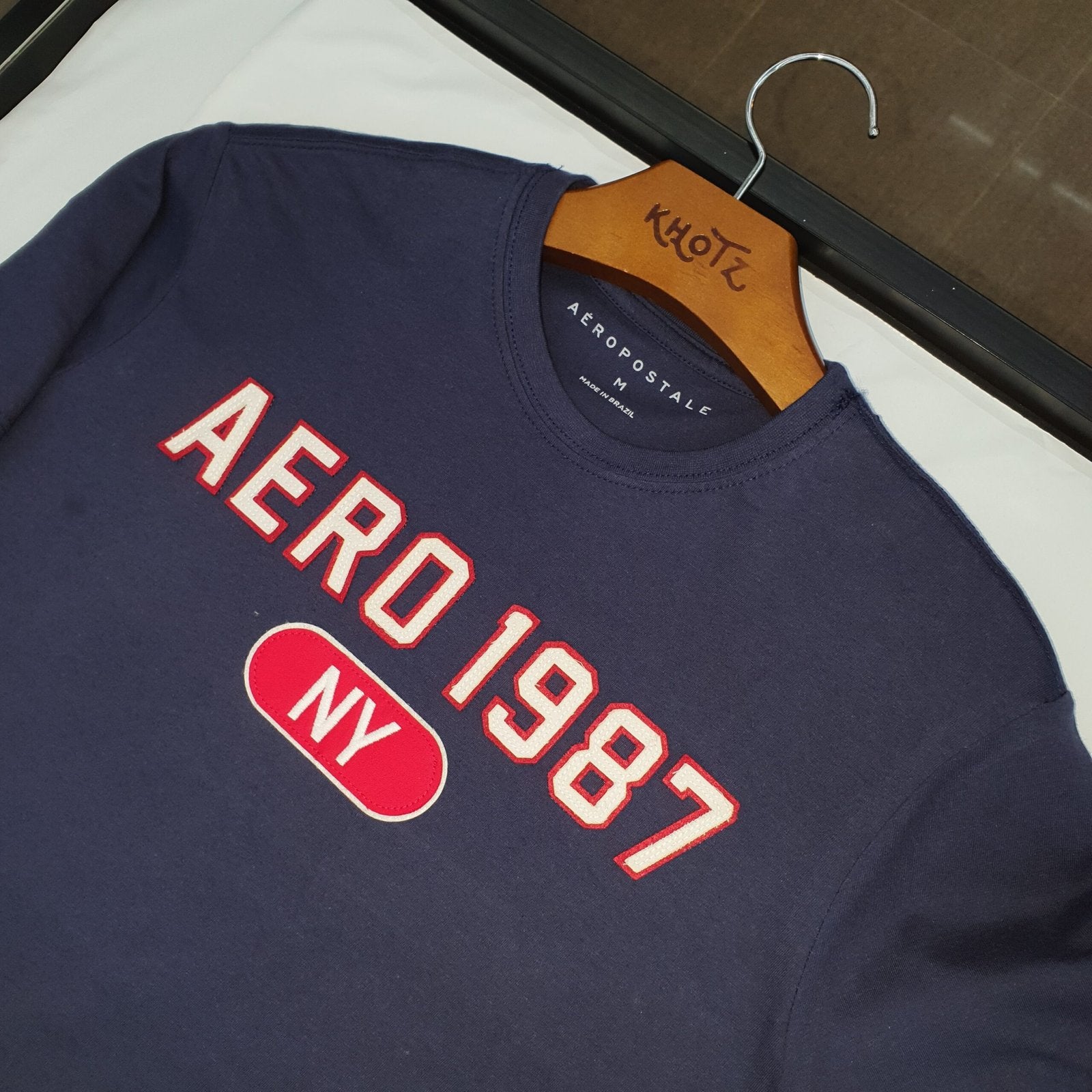 Camiseta Aeropostale Masculina Azul Marinho Estampa NY 1987