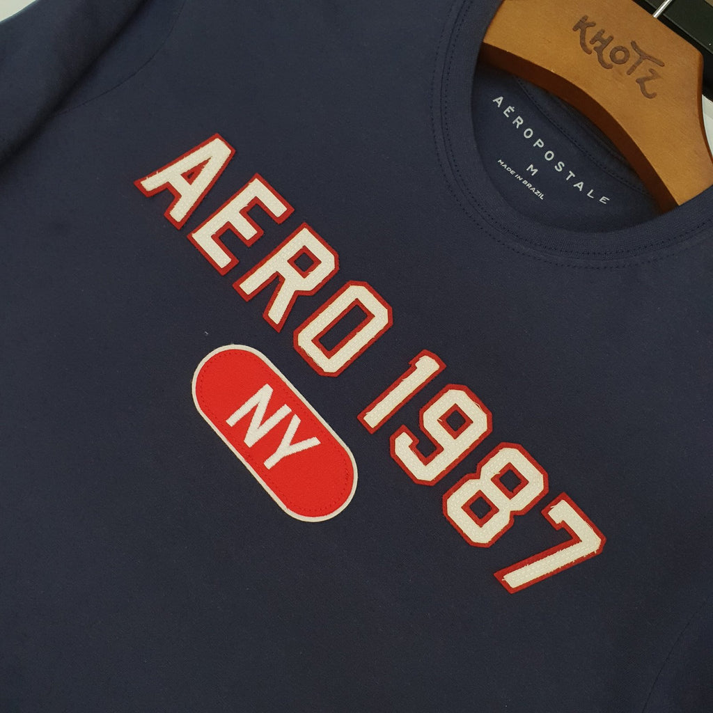 Camiseta Aeropostale Masculina Azul Marinho Estampa NY 1987