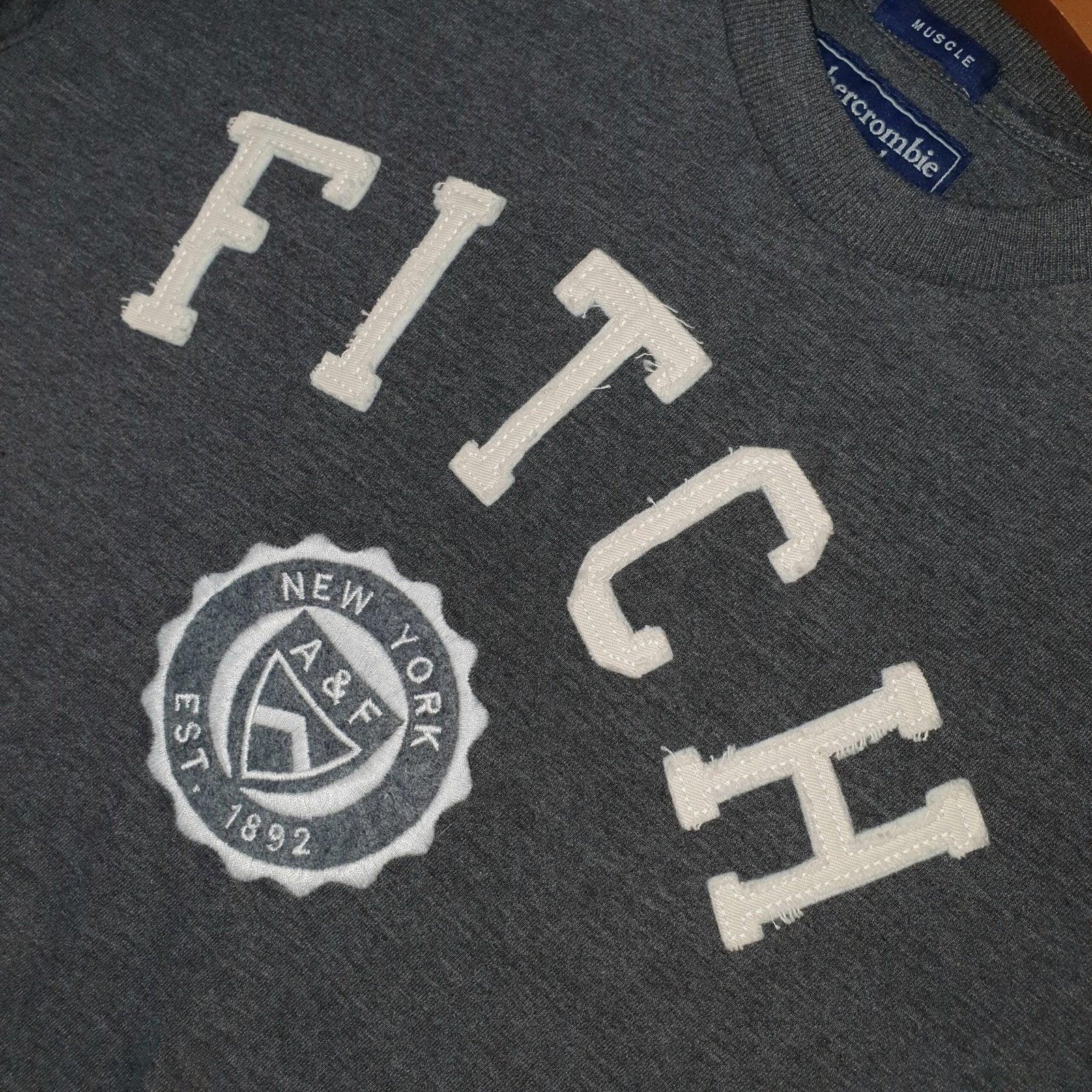 Camiseta Abercrombie Masculina Chumbo Estampa Fitch