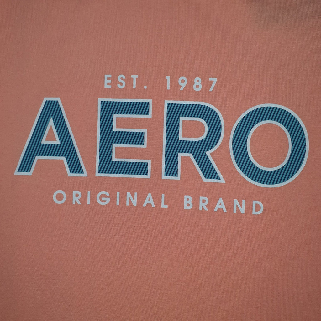 Camiseta Aeropostale Masculina Salmão Estampa Florescente