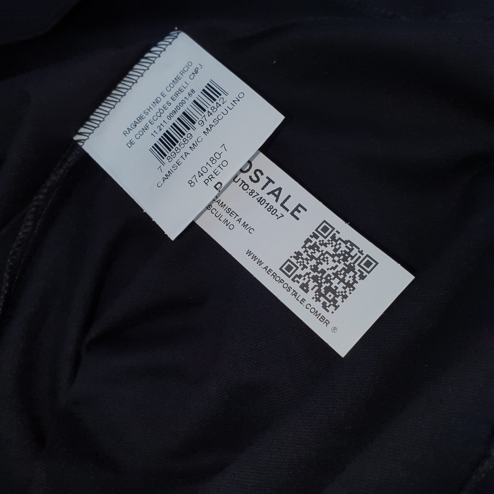 Camiseta Básica Aeropostale Masculina Preta Logo Clássico
