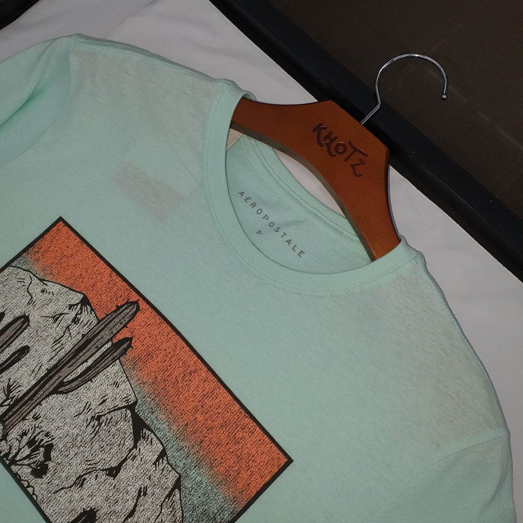 Camiseta Aeropostale Masculina Verde Água Estampa Cactus