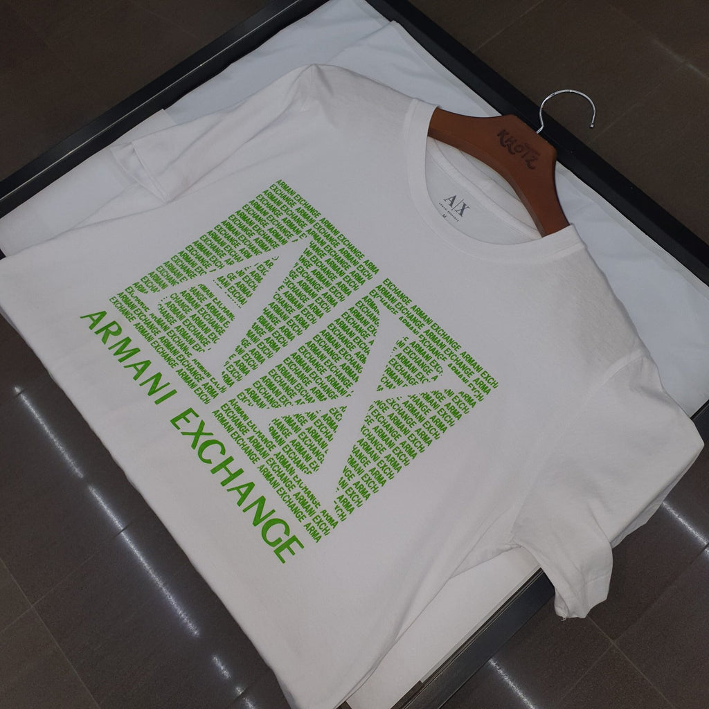 Camiseta Armani Exchange Masculina Branca Estampa AX
