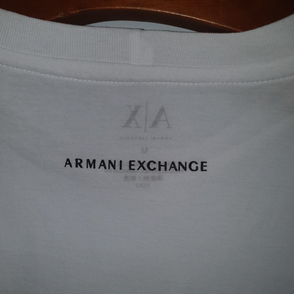Camiseta Armani Exchange Masculina Branca Estampa AX