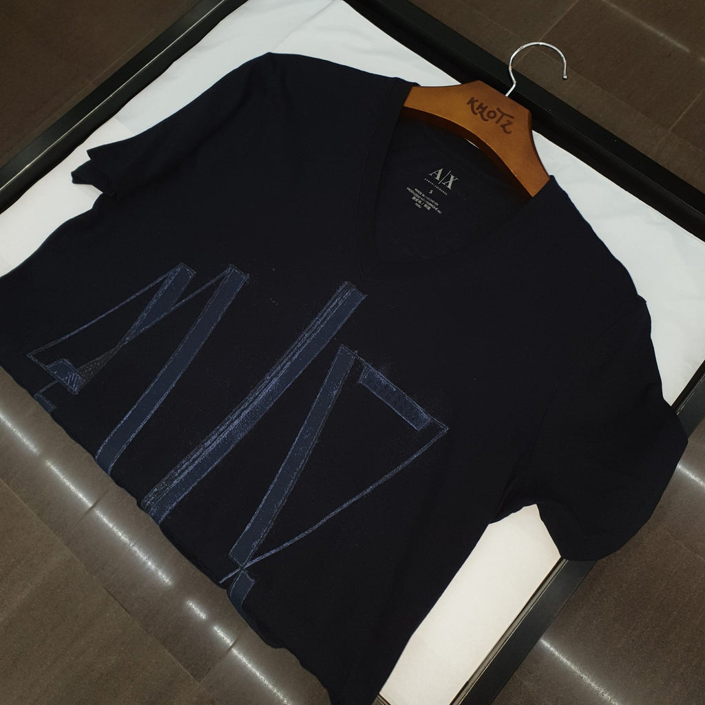 Camiseta Armani Exchange Masculina Petróleo Estampa AX