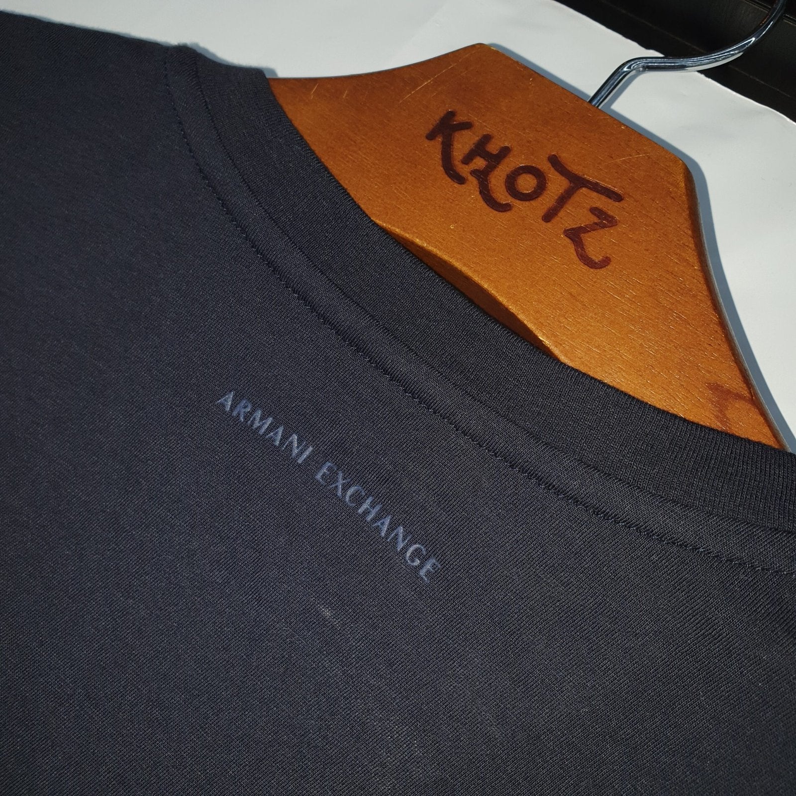 Camiseta Armani Exchange Masculina Petróleo Estampa AX