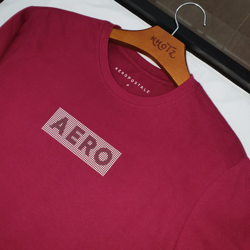 Camiseta Aeropostale Masculina Bordô Estampa Emborrachada