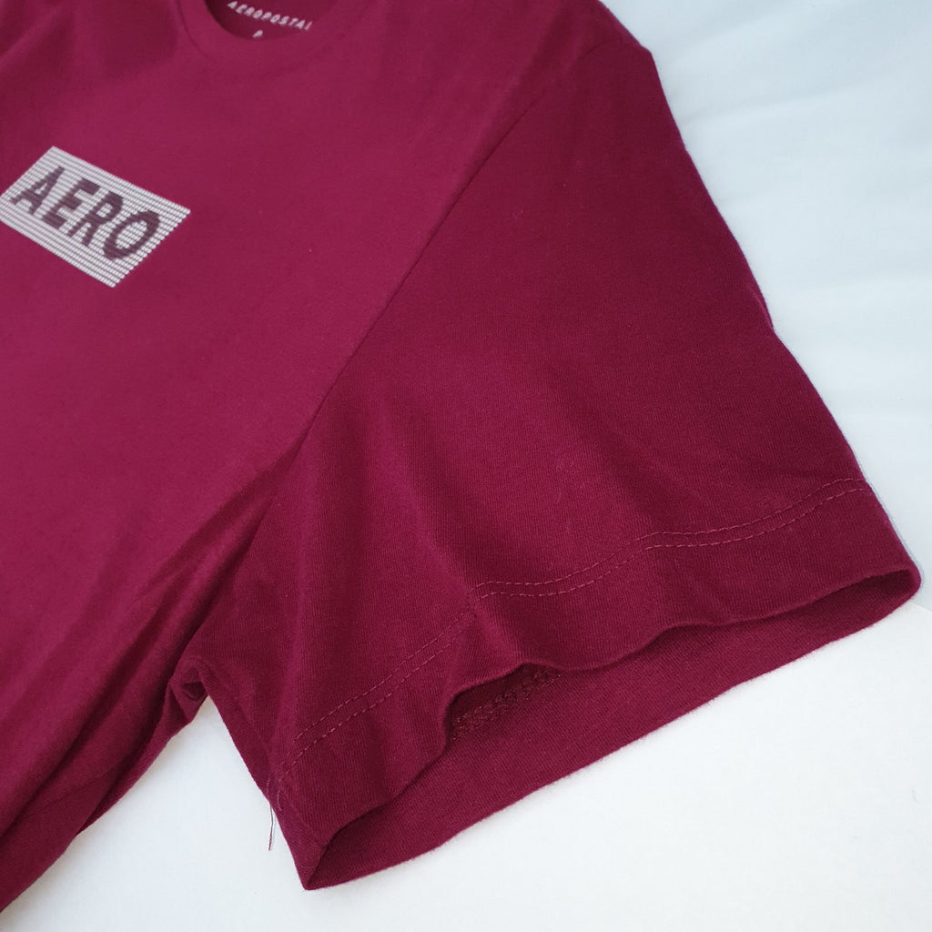 Camiseta Aeropostale Masculina Bordô Estampa Emborrachada