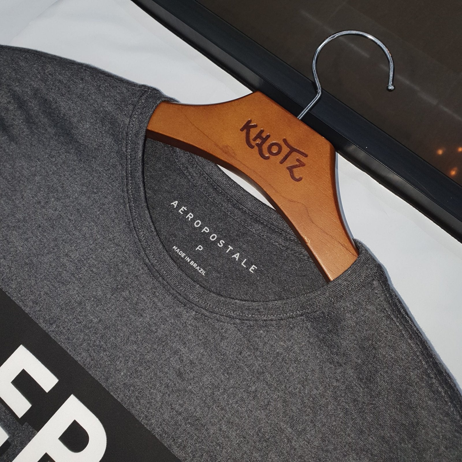 Camiseta Aeropostale Masculina Chumbo Estampa Clássica NYC