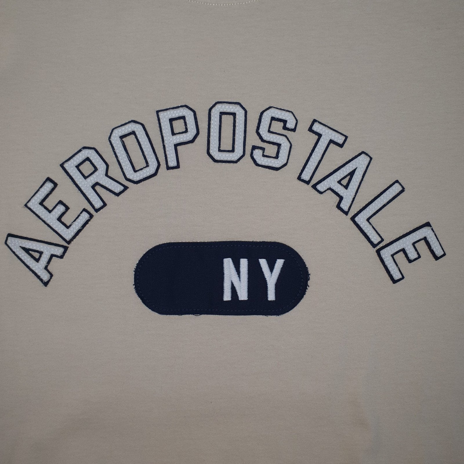 Camiseta Aeropostale Masculina Creme Estampa NY