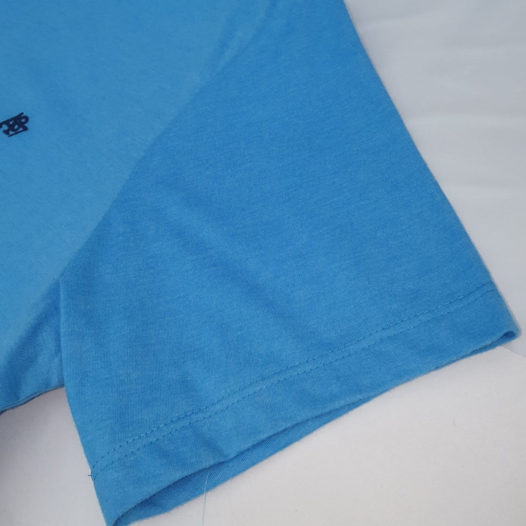 Camiseta Básica Aeropostale Masculina Azul Oceano Logo Preto