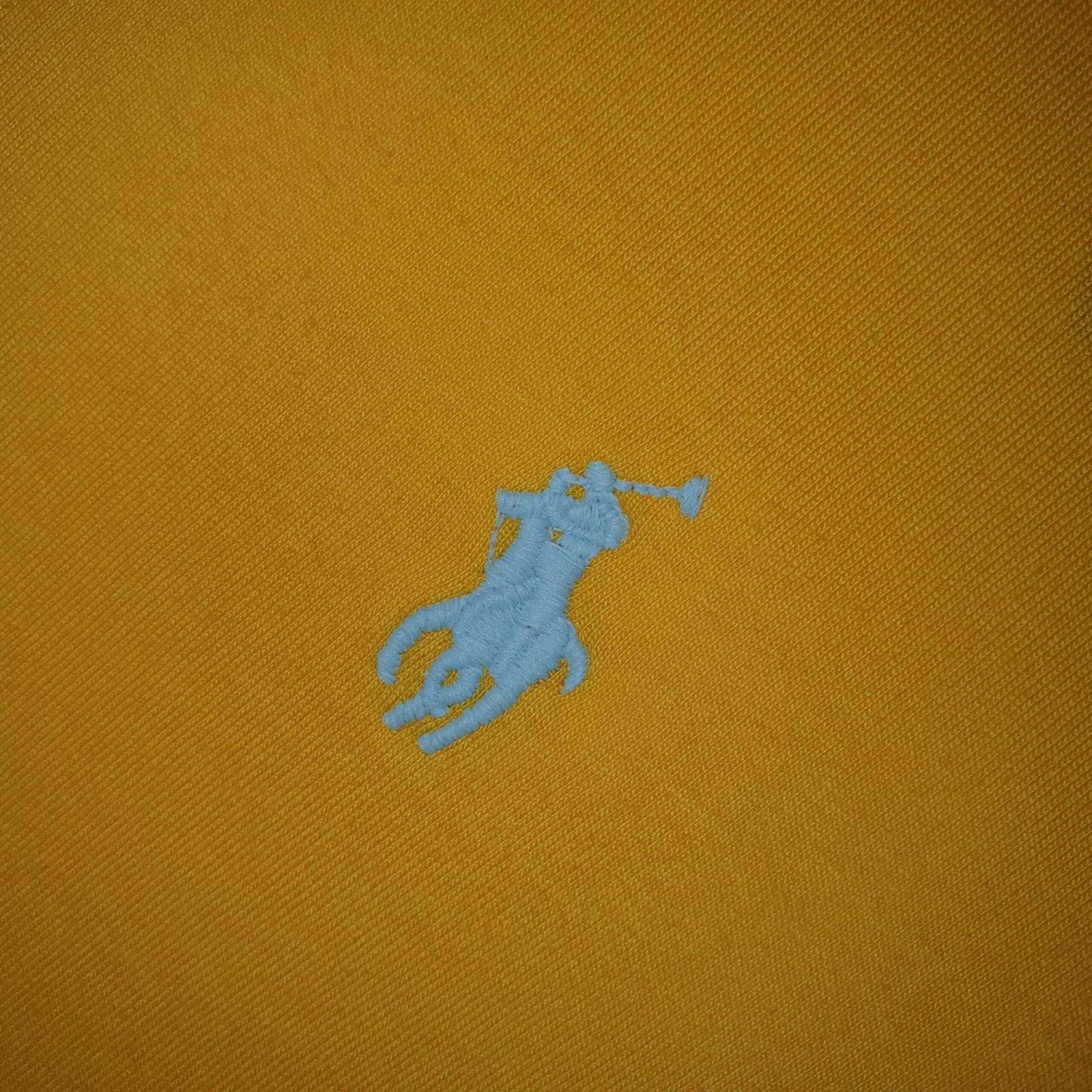 Camiseta Básica Ralph Lauren Masculina Amarela Pony Azul Neon
