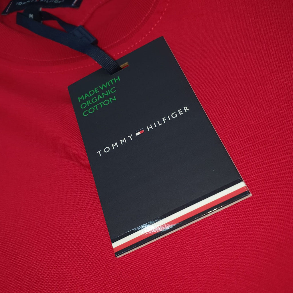 Camiseta Básica Tommy Hilfiger Masculina Vermelha Clássica