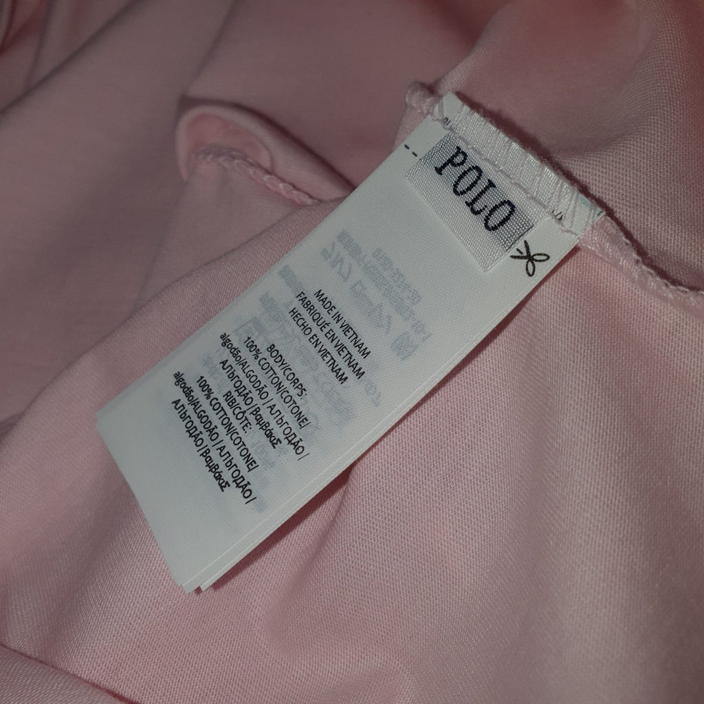 Camiseta Básica Ralph Lauren Masculina Rosa Bebê Pony Azul Neon