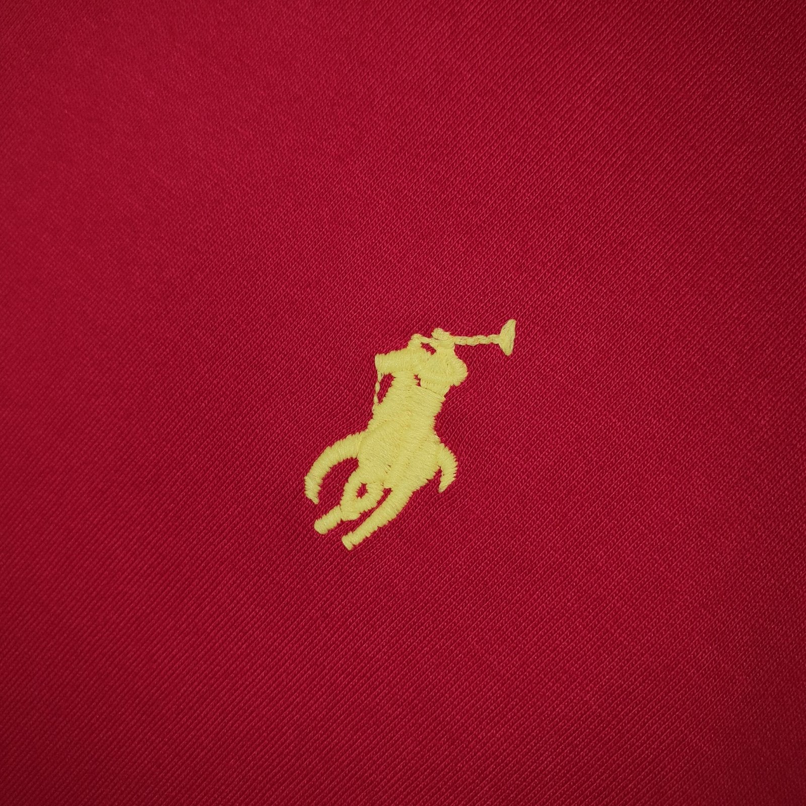 Camiseta Básica Ralph Lauren Masculina Vermelha Pony Amarelo